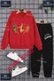 Children's Unisex "Basketball Player 3 Colors" Custom Printed Hoodie Tracksuit Set