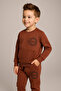Boy's Winter Tracksuit Set Sweatshirt Bottom Cotton Three Thread Sh Fleece-Lined Casual Combination 2-4 Years Old