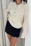 Half-Button Oversized Turn-Down Collar Knit Sweater Aw25Kz0024 - 3