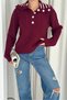 Half-Button Oversized Turn-Down Collar Knit Sweater Aw25Kz0024 - 5