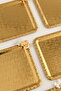 Oslo Gold Stainless Patterned Square Corner Butterfly Stone Detailed 6-Piece Coffee Tea Presentation Tray Serving Tray - 2