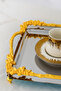 Luxury Gold Rose Detailed Square Serving Tray 21x21 cm – With Legs - 2