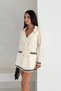 Double-Breasted Neck Pocketed Cardigan Mini Skirt Knit Set AW25AU0003 - 5
