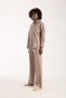 Women's Hijab Suit Shirt Pants Two-Piece Set – Beige / Brown / Navy Blue - 4