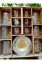 Cut Crystal Glass Tea and Mirra Set - Arabic Coffee Set Tea Set 18 Pieces for 6 People - 5