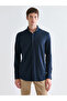 Navy Blue Slim Fit Long Sleeve Men's Shirt