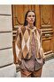 Lcw Modest Beige Crew Neck Diamond Pattern Women's Knitwear Cardigan