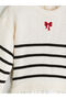 Esvab • Modern & Distinctive Zero Roba Collar Striped Girls' Knitwear Sweater - 6