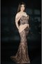 Rochie lunga sirena nude cu negru