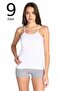 Tutku-Women's White 9-Pack Rope Strap Undershirt Elf568T0135Ccm9 - 2
