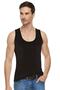 Tutku-Men's Black Elastane Sports Singlet - 5