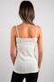 Tutku-Women's Ecru 6 Pieces 200 Jacquard Thread Strap Tank Top - 3