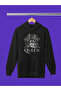 Queen Printed Cotton Long Sleeve Ribbed 3-Ply Hooded Rock Sweatshirt - 2
