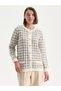 Lcw Crew Neck Plaid Women's Knitwear Cardigan (W5)