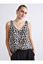 Alita City with a Difference from the Original Lcwaikiki Classic Beige Leopard V-Neck Strap Women's Blouse