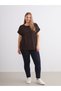 Two Mt Shop Quality Lcw Everyday Brown Raschel Plain Loose & Baggy Short Sleeve Women's T-Shirt - 2
