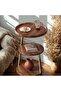 3-Tier Wooden Round Modern Side Table - 3