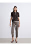 Carrot Cut Houndstooth Patterned Women's Trousers