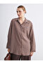 Alita City Lcw Modest Brown Striped Women's Shirt Tunic with a Difference