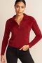 Women's Half Zipper Soft Textured Bearded Knitwear Sweater