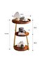 3-Tier Wooden Round Modern Side Table - 2
