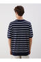 Rmz Clothing Season Products Sweaters Navy Blue Crew Neck Short Sleeve Striped Men's Knitwear Sweater - 4