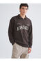 Artı New Season Stand Collar Printed Men's Sweatshirt