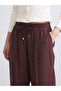 Lcw vision maroon elastic waist modal blend women's pants - 3