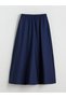 Alita City Lcw Modest Navy Blue Poplin Plain Midi Women's Skirt with a Difference - 6