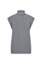 Gray Turtleneck Oversize Wool Sweater - 2