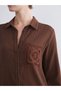 Rmz Gi̇yi̇m Farkiyla Textured Crochet Detailed Shirt Dress - 4
