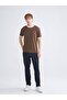 Xside Brown Crew Neck Combed Cotton Men's T-Shirt - 2