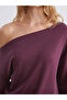 Plum Boat Neck Women's Sweatshirt - 3