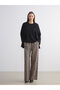 Vizyon New Season Elastic Waist Leopard Patterned Women's Trousers