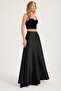 Long Satin Skirt with 2 Pockets - 3