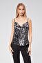 Patterned Degaje Collar Top