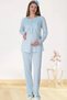 Women's Long Dressing Gown Lace Maternity 3-Piece Pajama Set - 2