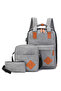 Casual Grey 3-Piece Backpack