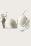 Arias Closet White-Red 2-Pack Micro Fabric Hollow Underwire Everyday Unpadded Bra - 2