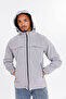 Men's Gray Hooded Nova Fabric Stylish Seasonal Water and Windproof Raincoat - 6