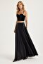 Long Satin Skirt with 2 Pockets - 2