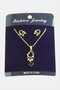 Heart Bow Zircon Stone Set Necklace - 4
