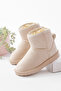 Beige Suede Fur Lined Orthopedic Non-Slip Sole Children's Winter Boots