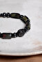 Certified Green Dragon Jasper-Hematite Natural Stone Macrame Adjustable Bracelet with Zircon Apparatus - 4