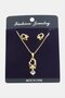Heart Bow Zircon Stone Set Necklace - 3