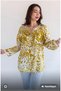 Women's Plus Size Fold Sleeve Shirt Blouse cty-akc-uzd1 100% Cotton Organic Linen - 2