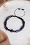 Certified Sodalite-Hematite Natural Stone Macrame Adjustable Bracelet with Zircon Apparatus - 3