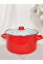 Orange Enamel Small Size Deep Pot 2 and a Half Liters 20 cm Diameter Milk Yogurt Soup Pot - 3