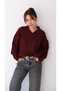 Una Fiaba Women's V-Neck Soft Textured Hair Knit Sweater - 5