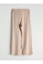 Lcw Kids Beige Elastic Waist Textured Girls' Trousers - 3